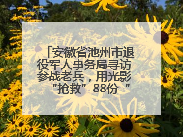 安徽省池州市退役军人事务局寻访参战老兵，用光影“抢救”88份“烽火档案”