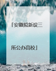 安徽拟新设三所公办高校