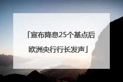 宣布降息25个基点后 欧洲央行行长发声