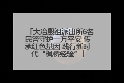 大冶殷祖派出所6名民警守护一方平安 传承红色基因 践行新时代“枫桥经验”