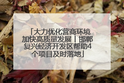 大力优化营商环境 加快高质量发展丨邯郸复兴经济开发区帮助4个项目及时落地