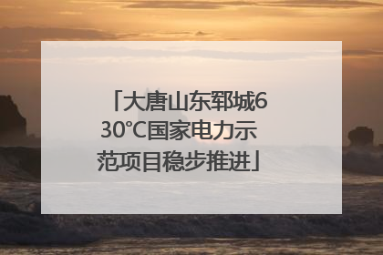 大唐山东郓城630℃国家电力示范项目稳步推进