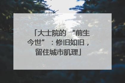 大士院的 “前生今世”：修旧如旧，留住城市肌理