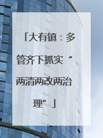 大有镇：多管齐下抓实“两清两改两治理”