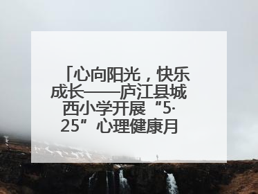 心向阳光，快乐成长——庐江县城西小学开展“5·25”心理健康月系列活动