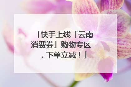 快手上线「云南消费券」购物专区，下单立减！