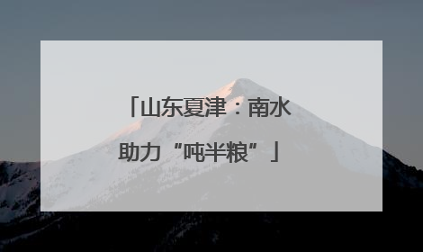 山东夏津：南水助力“吨半粮”