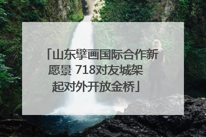 山东擘画国际合作新愿景 718对友城架起对外开放金桥