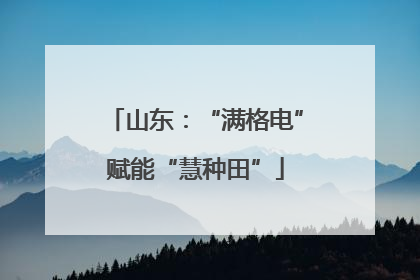 山东：“满格电”赋能“慧种田”