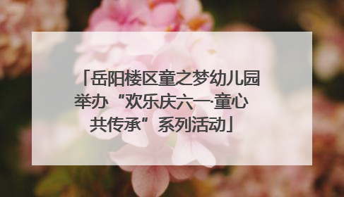 岳阳楼区童之梦幼儿园举办“欢乐庆六一·童心共传承”系列活动