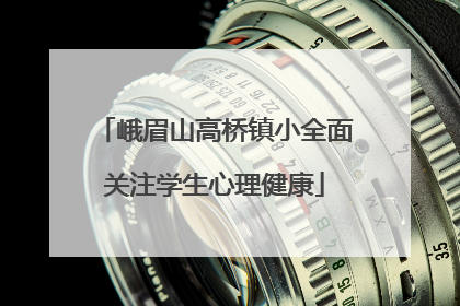 峨眉山高桥镇小全面关注学生心理健康