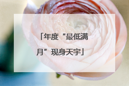 年度“最低满月”现身天宇