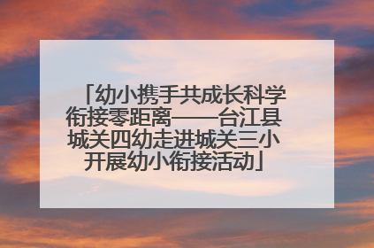 幼小携手共成长科学衔接零距离——台江县城关四幼走进城关三小开展幼小衔接活动
