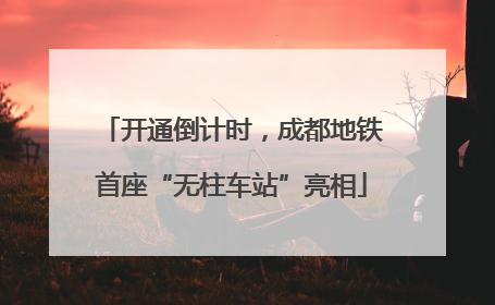 开通倒计时，成都地铁首座“无柱车站”亮相