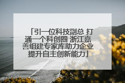引一位科技副总 打通一个科创圈 浙江嘉善组建专家库助力企业提升自主创新能力