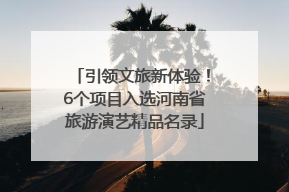 引领文旅新体验！6个项目入选河南省旅游演艺精品名录