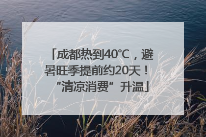 成都热到40℃，避暑旺季提前约20天！“清凉消费”升温