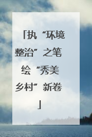 执“环境整治”之笔 绘“秀美乡村”新卷