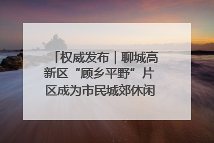 权威发布｜聊城高新区“顾乡平野”片区成为市民城郊休闲全新目的地