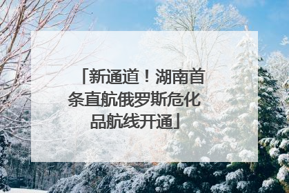 新通道！湖南首条直航俄罗斯危化品航线开通