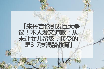 朱丹言论引发巨大争议！本人发文道歉：从未让女儿留级，接受的是3-7岁混龄教育