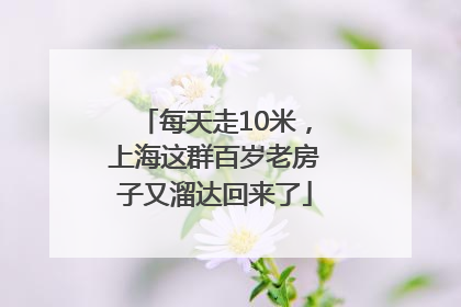每天走10米，上海这群百岁老房子又溜达回来了
