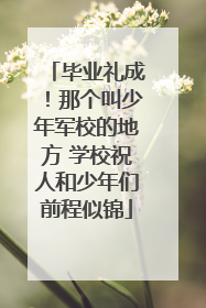 毕业礼成！那个叫少年军校的地方 学校祝人和少年们前程似锦