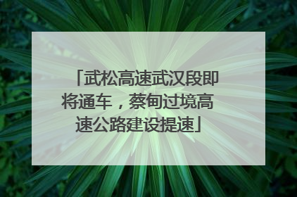 武松高速武汉段即将通车，蔡甸过境高速公路建设提速