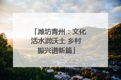 潍坊青州：文化活水润沃土 乡村振兴谱新篇
