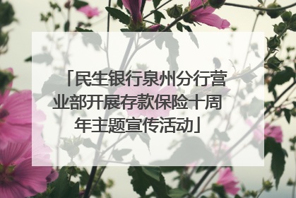 民生银行泉州分行营业部开展存款保险十周年主题宣传活动