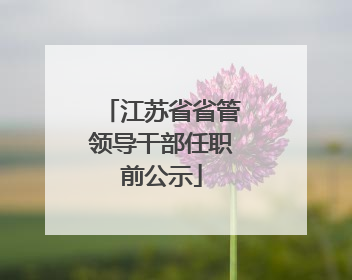 江苏省省管领导干部任职前公示