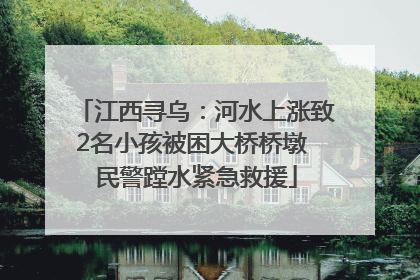 江西寻乌：河水上涨致2名小孩被困大桥桥墩 民警蹚水紧急救援