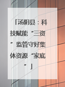 汤阴县：科技赋能“三资”监管守好集体资源“家底”