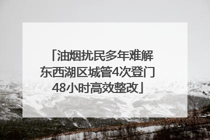油烟扰民多年难解 东西湖区城管4次登门48小时高效整改