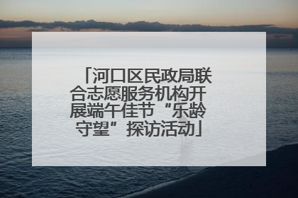 河口区民政局联合志愿服务机构开展端午佳节“乐龄守望”探访活动