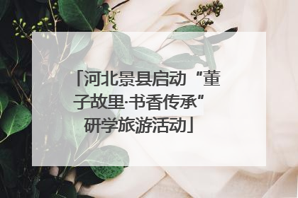 河北景县启动“董子故里·书香传承”研学旅游活动