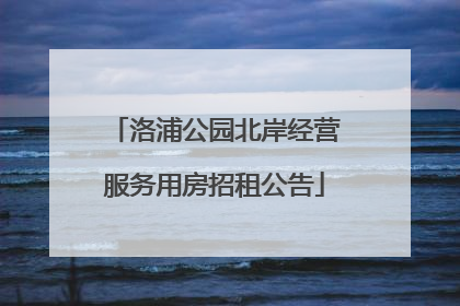 洛浦公园北岸经营服务用房招租公告