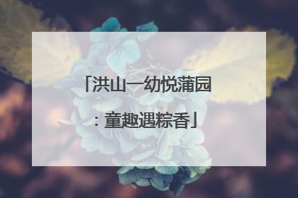 洪山一幼悦蒲园：童趣遇粽香