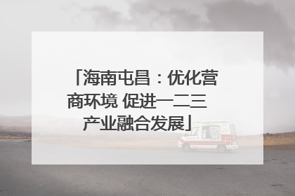海南屯昌：优化营商环境 促进一二三产业融合发展