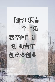浙江乐清：一个“免费空间”计划 助青年创意变创业