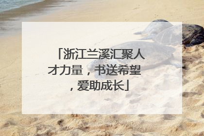 浙江兰溪汇聚人才力量，书送希望，爱助成长