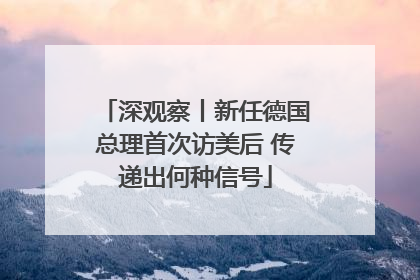 深观察丨新任德国总理首次访美后 传递出何种信号