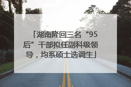 湖南隆回三名“95后”干部拟任副科级领导，均系硕士选调生