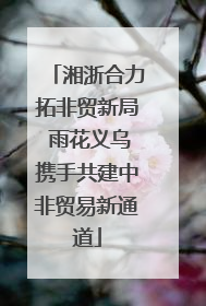 湘浙合力拓非贸新局 雨花义乌携手共建中非贸易新通道