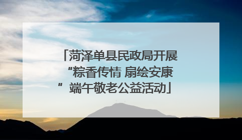 菏泽单县民政局开展“粽香传情 扇绘安康”端午敬老公益活动