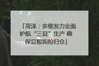 菏泽：多维发力全面护航“三夏”生产 确保夏粮颗粒归仓