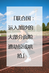 联合国：运入加沙的大部分面粉遭劫掠或哄抢