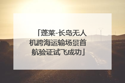 蓬莱-长岛无人机跨海运输场景首航验证试飞成功