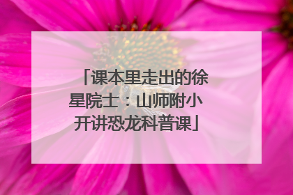 课本里走出的徐星院士：山师附小开讲恐龙科普课