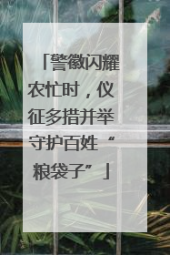 警徽闪耀农忙时，仪征多措并举守护百姓“粮袋子”